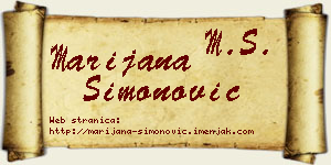 Marijana Simonović vizit kartica